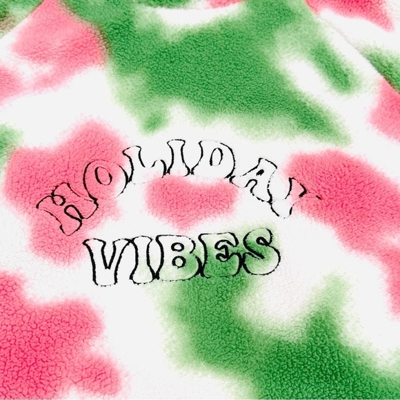 Rockin’ Around Holiday Vibes Fleece Sherpa Christmas Crewneck Sweatshirt - Picture 2 of 7